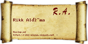 Rikk Alóma névjegykártya